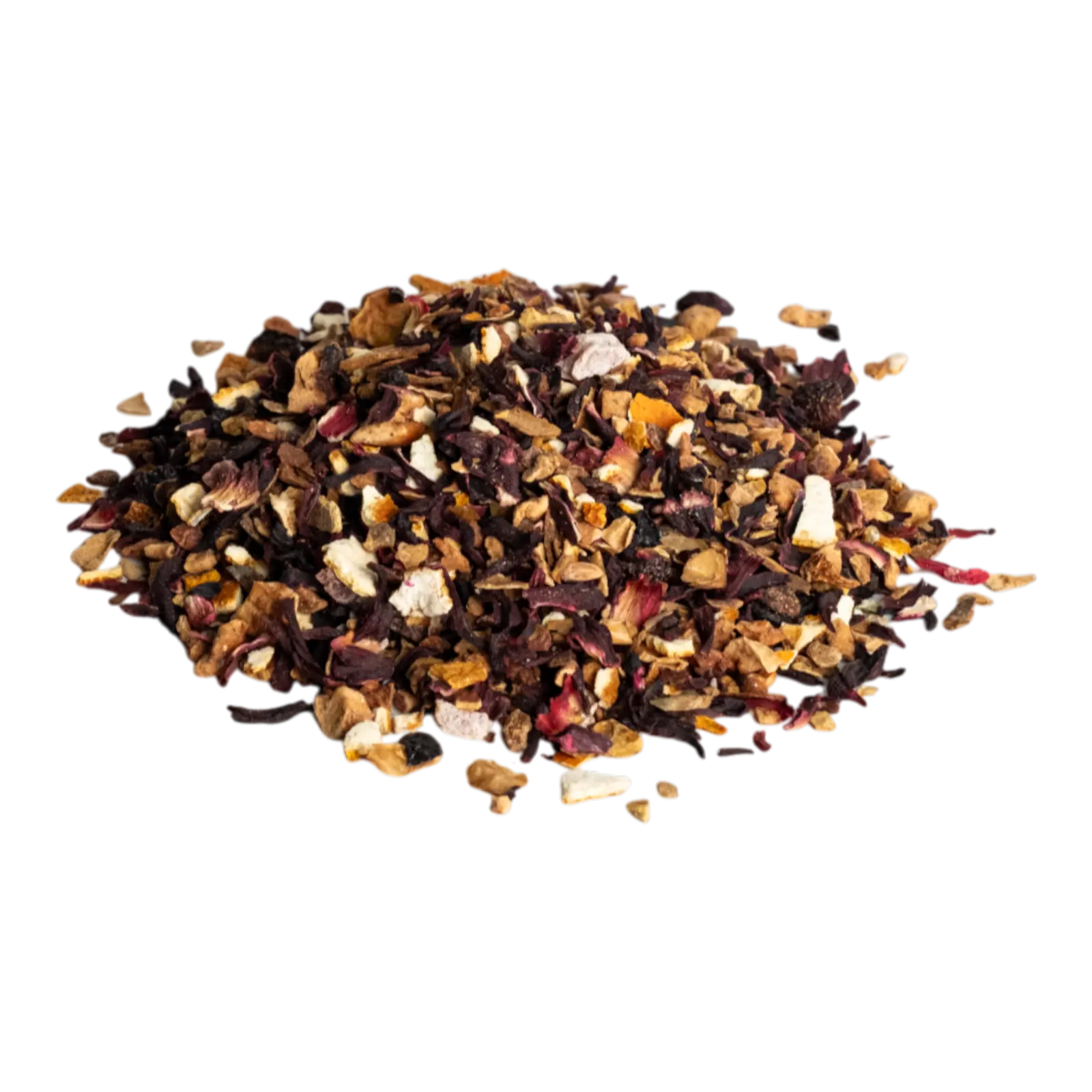 Amestec de ceai de rodie cu fructe uscate și hibiscus, aromat și revigorant, bogat în antioxidanți.