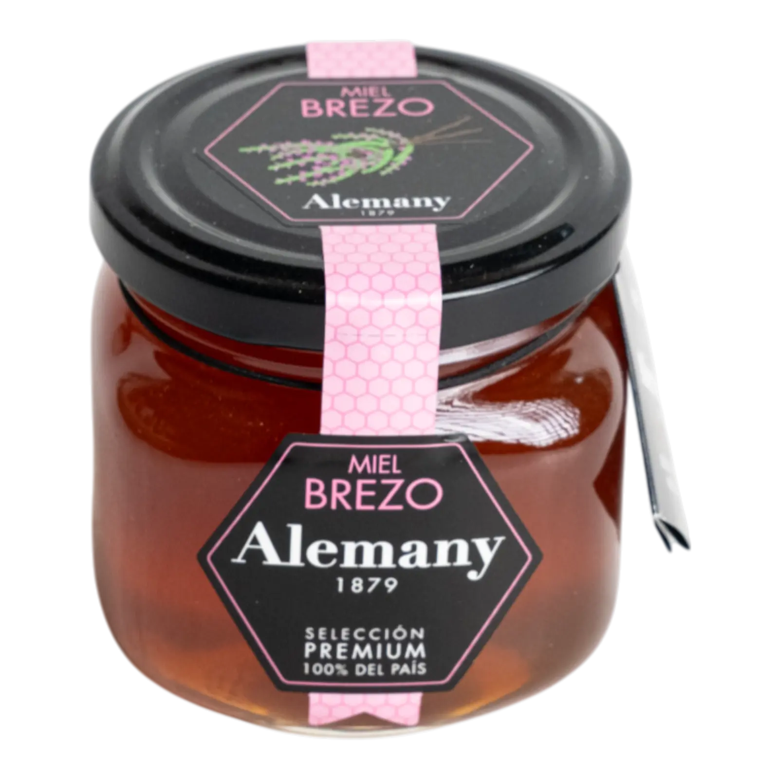 Borcan cu miere de iarbă neagră Alemany 250g – selecție premium, 100% naturală, cu gust intens și aromă distinctă.