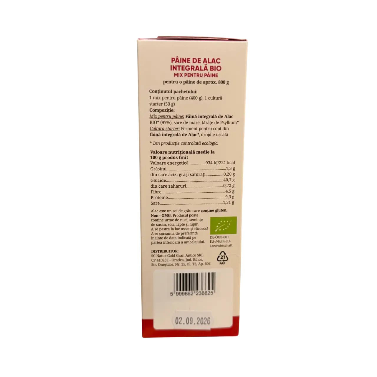 Mix pâine de alac integrală BIO (3)