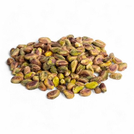 Miez de fistic crud decorticat, bogat în proteine, fibre și antioxidanți, ideal pentru deserturi, salate și gustări sănătoase.