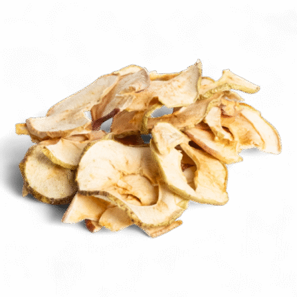 Felii de mere deshidratate natural, felii crocante și sănătoase, gustare fără adaos de zahăr.