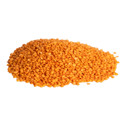 Linte roșie decorticată, boabe mici și nutritive, sursă naturală de proteine și fibre, ideală pentru supe și tocănițe.
