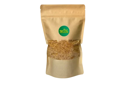 Un ambalaj de culoare maro deschis care contine susan caramelizat de la magazinul Gold Primelech