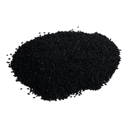 Semințe de chimen negru (negrilică), condiment natural bogat în antioxidanți, cu proprietăți benefice pentru sănătate.